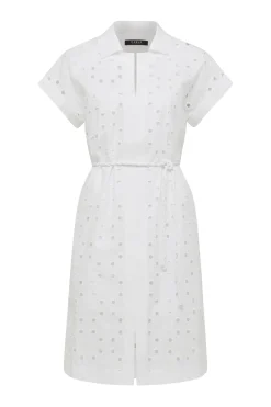 Ally Embroidered Dress  - White