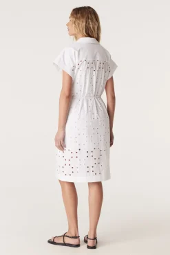 Ally Embroidered Dress - White
