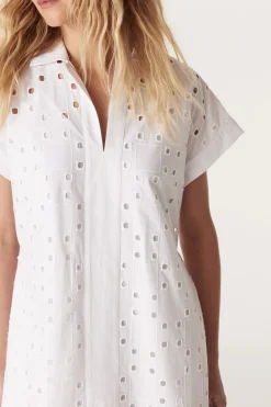 Ally Embroidered Dress - White