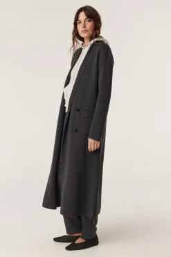 Ava Merino Knit Coat - Charcoal