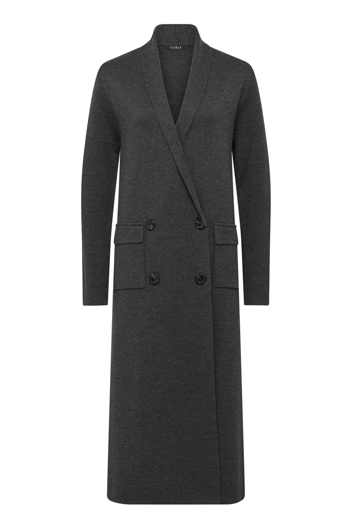 Ava Merino Knit Coat - Charcoal