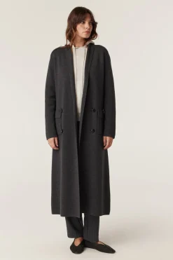 Ava Merino Knit Coat - Charcoal