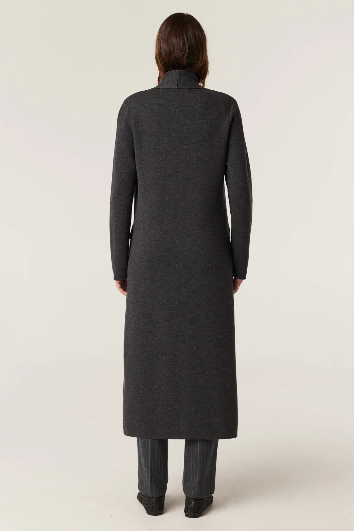 Ava Merino Knit Coat - Charcoal