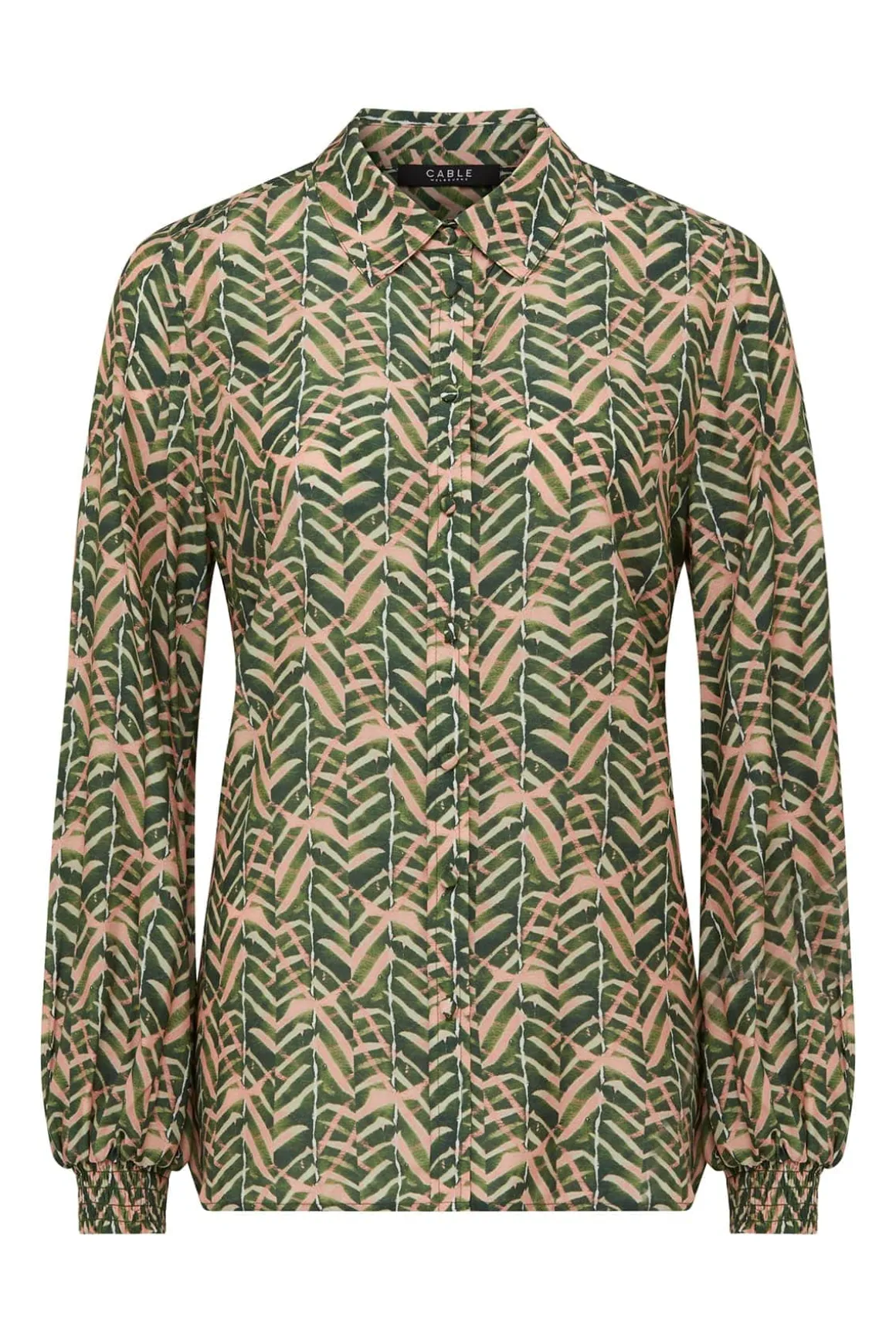 Avalon Relaxed Blouse - Green Blush Print