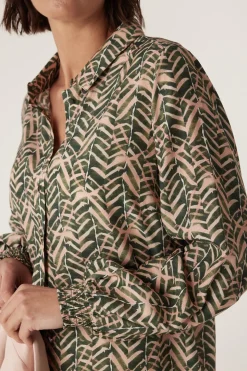 Avalon Relaxed Blouse - Green Blush Print