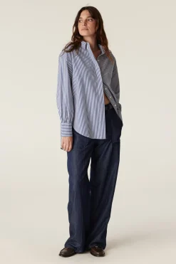 Boyfriend Shirt - Navy Stripe