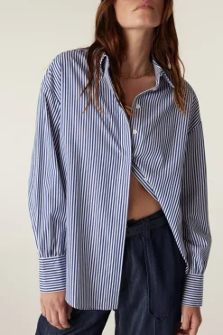 Boyfriend Shirt - Navy Stripe