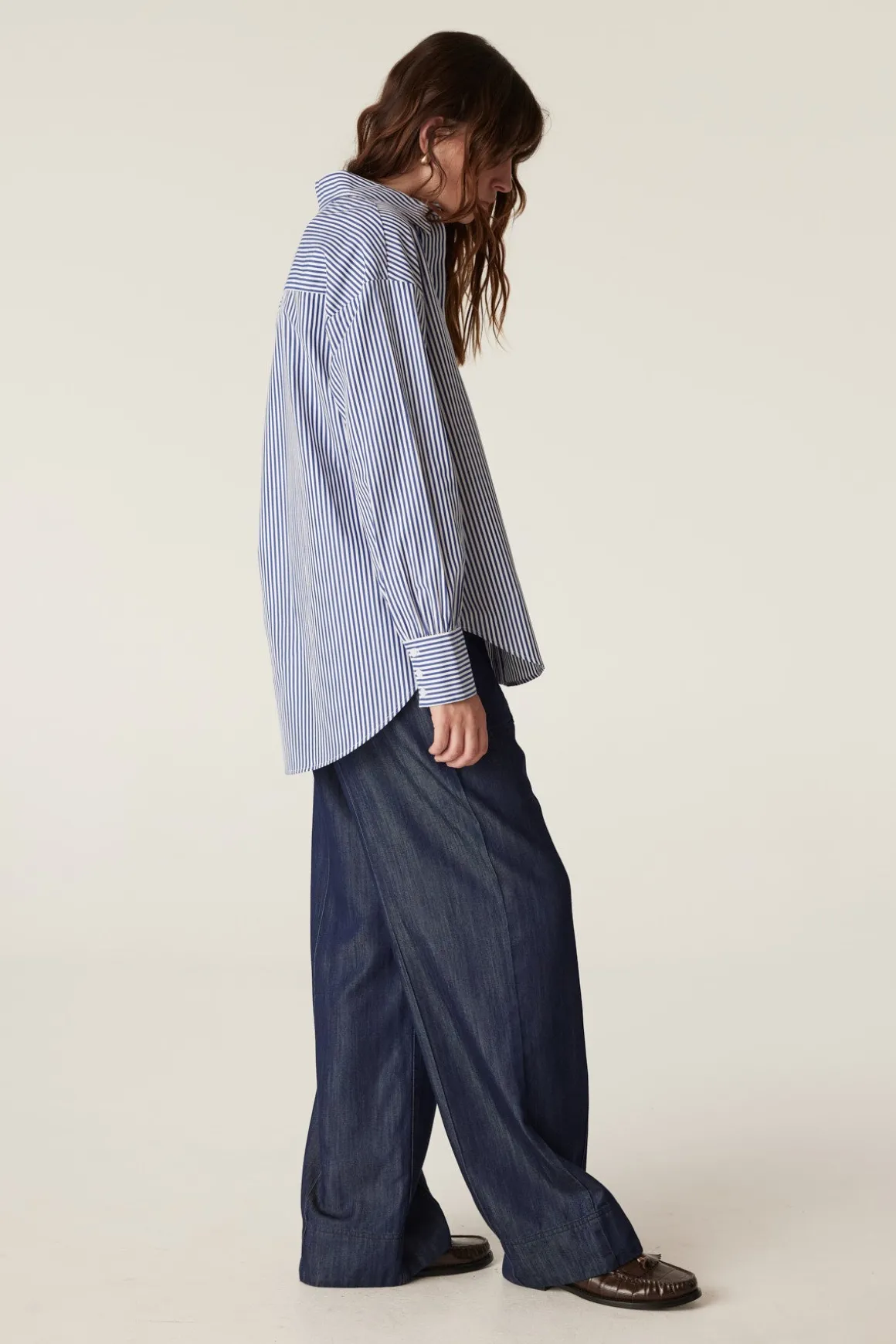 Boyfriend Shirt - Navy Stripe
