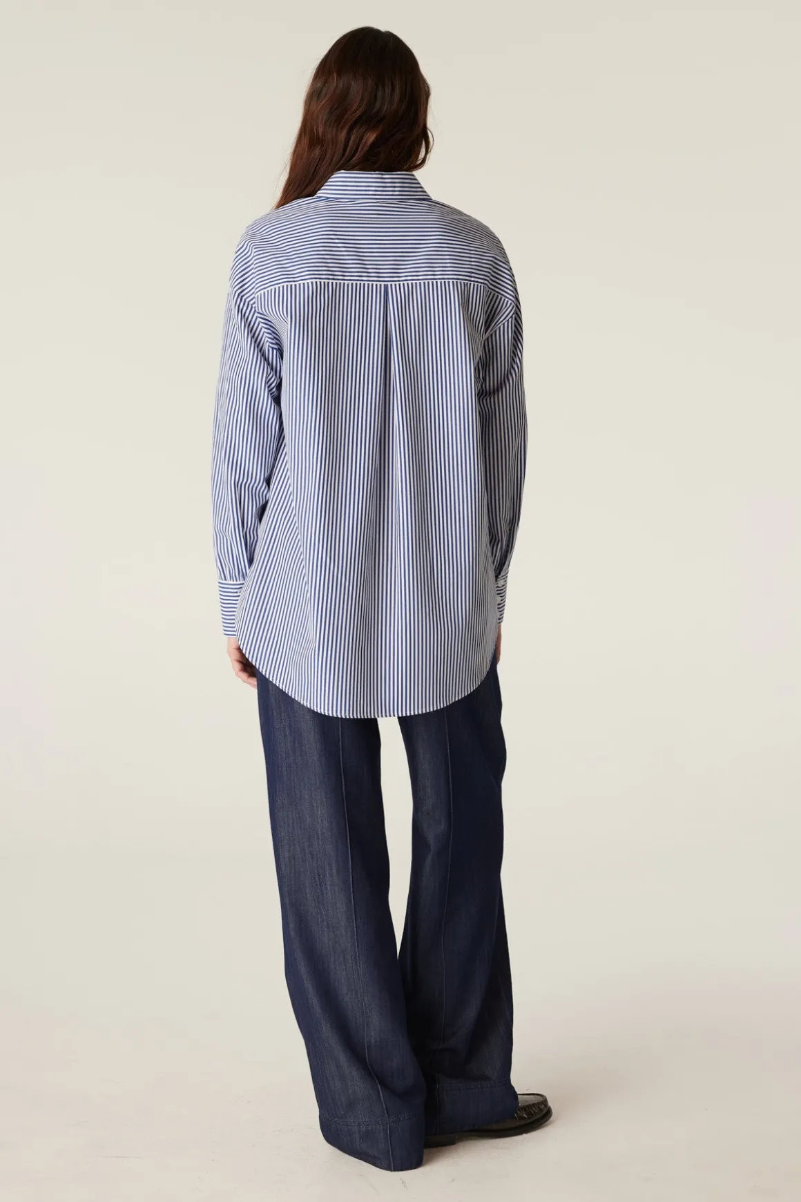 Boyfriend Shirt - Navy Stripe