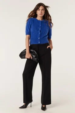 Brushed Pure Cashmere Cardigan - Sapphire Blue