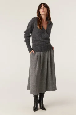 Brushed Pure Cashmere Jumper - Charcoal