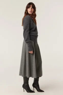 Brushed Pure Cashmere Jumper - Charcoal