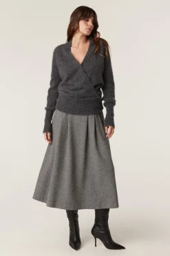 Brushed Pure Cashmere Jumper - Charcoal