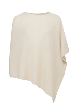 Brushed Pure Cashmere Poncho - Fawn