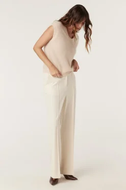 Brushed Pure Cashmere Top - Fawn