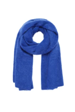 Brushed Pure Cashmere Wrap - Sapphire Blue