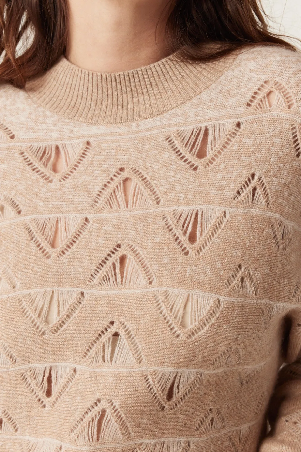 Cashwool Batwing Jumper - Latte