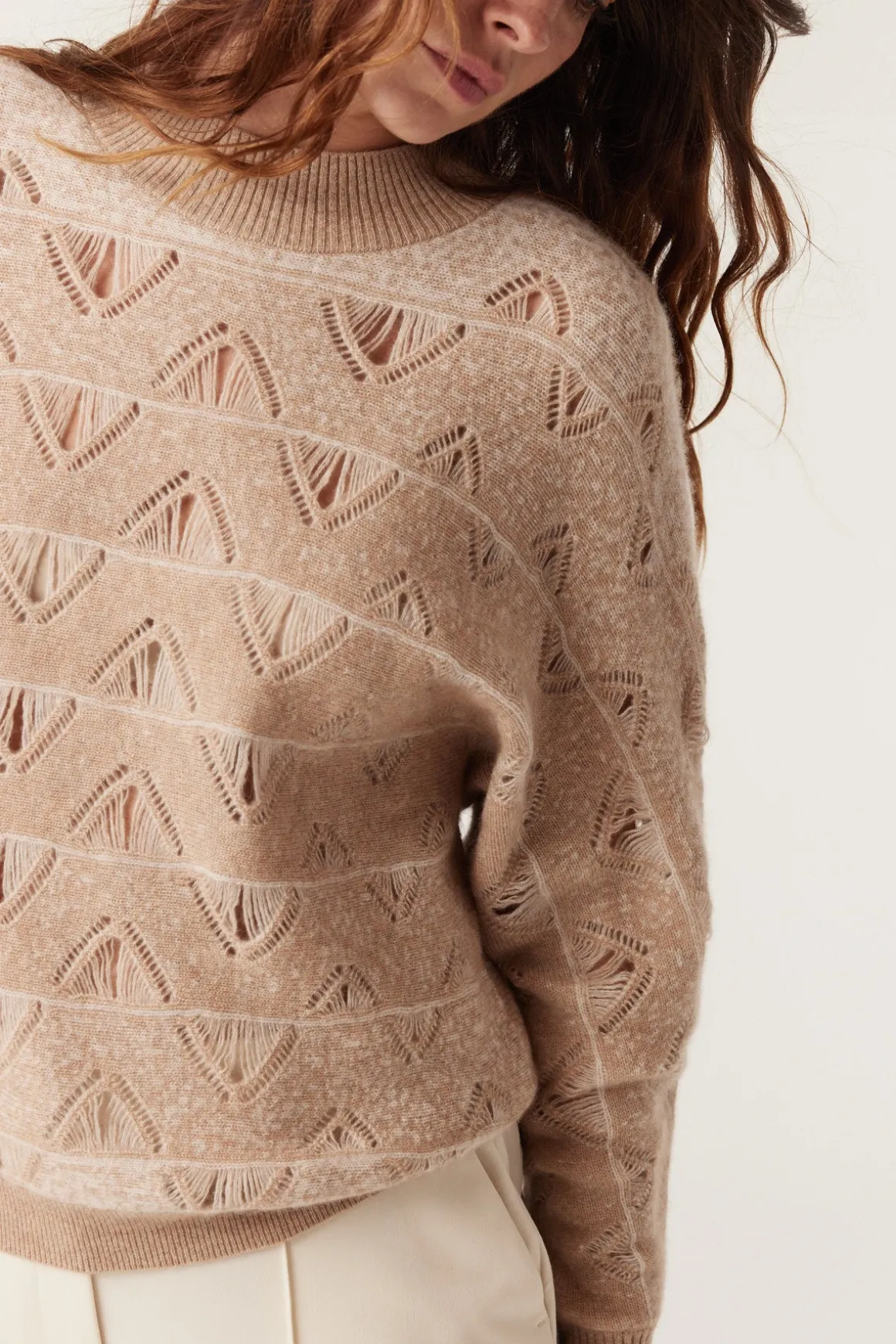 Cashwool Batwing Jumper - Latte