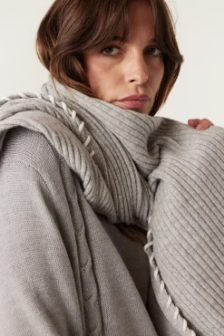 Cashwool Blanket Scarf - Grey Marle