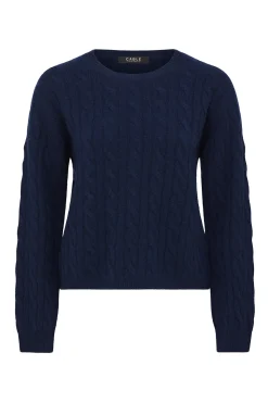 Cashwool Cable Crew Jumper - Navy