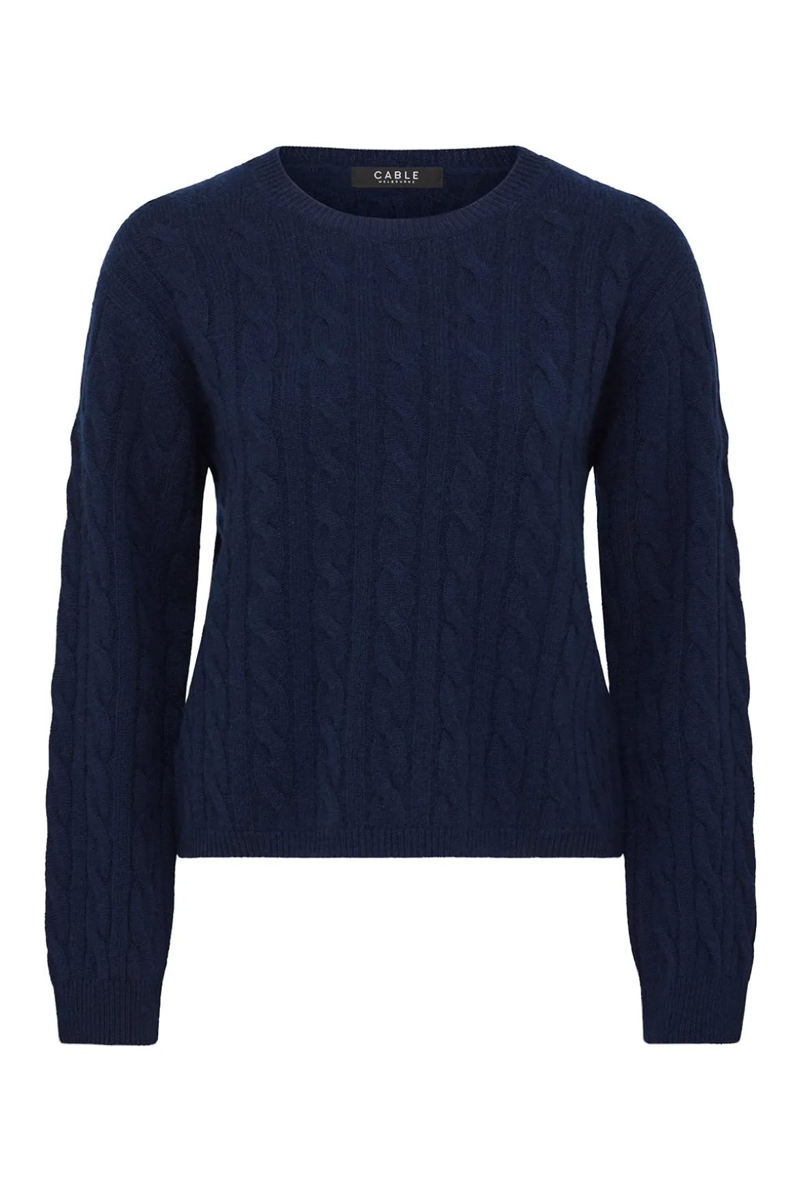 Cashwool Cable Crew Jumper - Navy