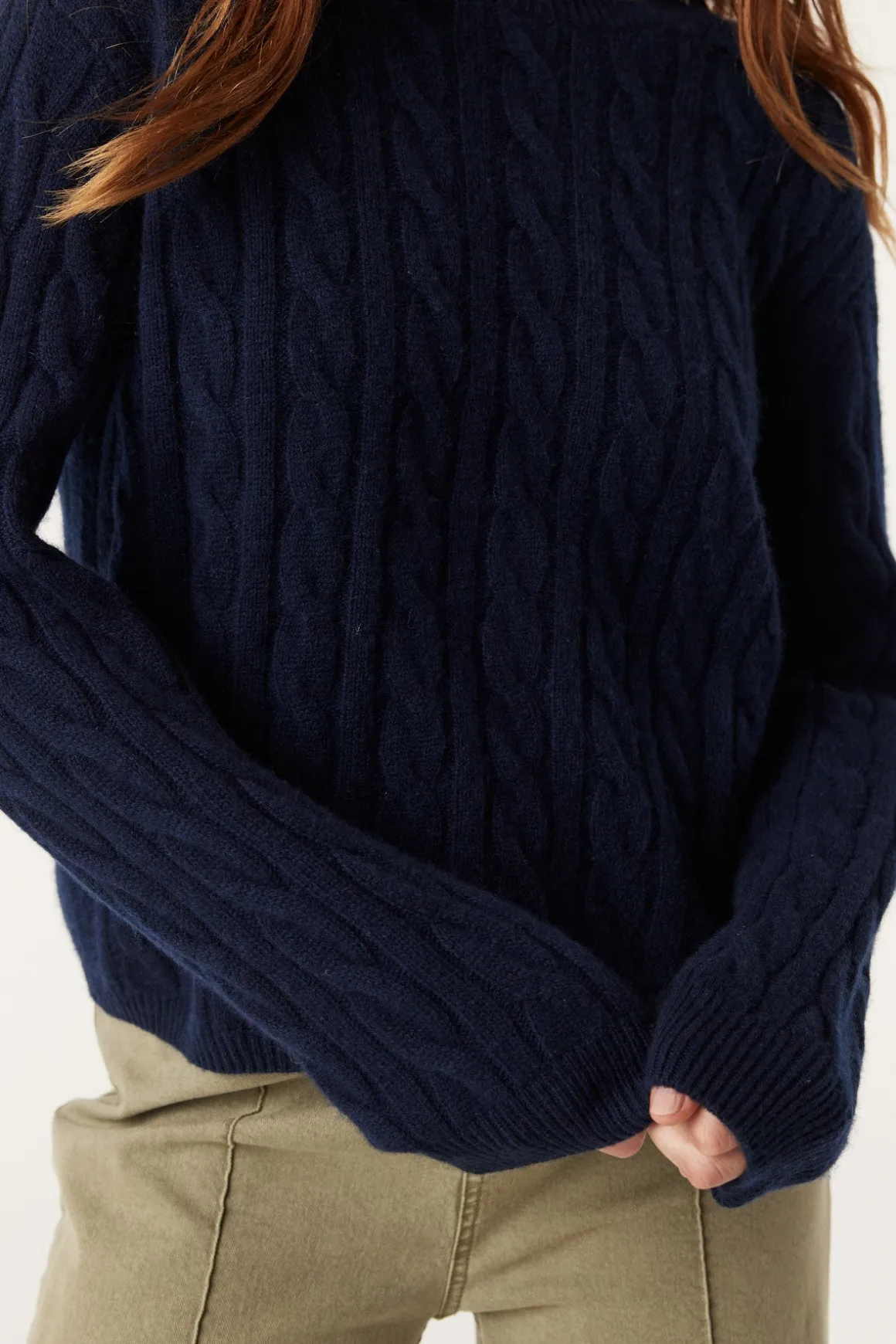 Cashwool Cable Crew Jumper - Navy