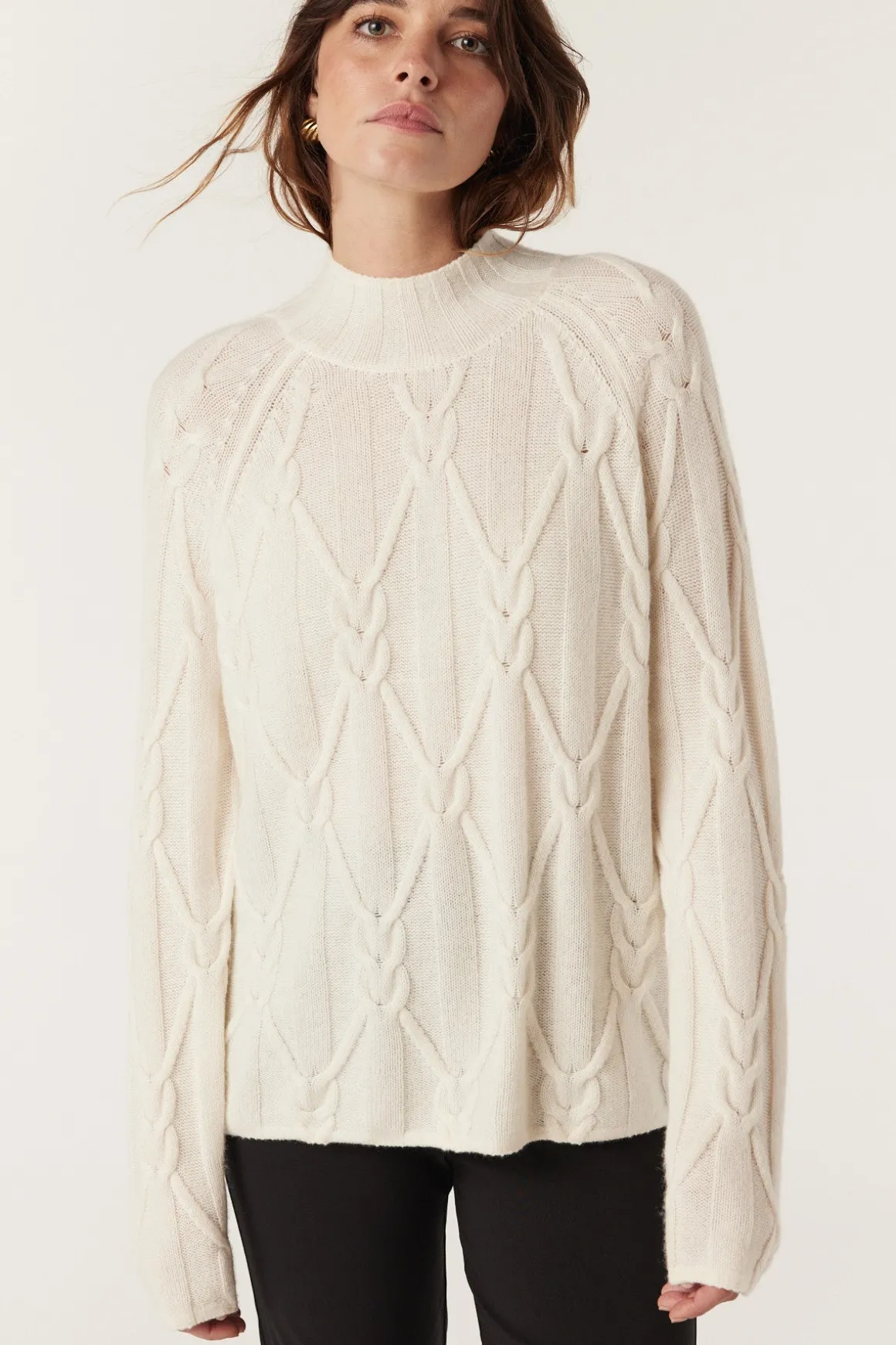 Cashwool Cable Jumper - Milk