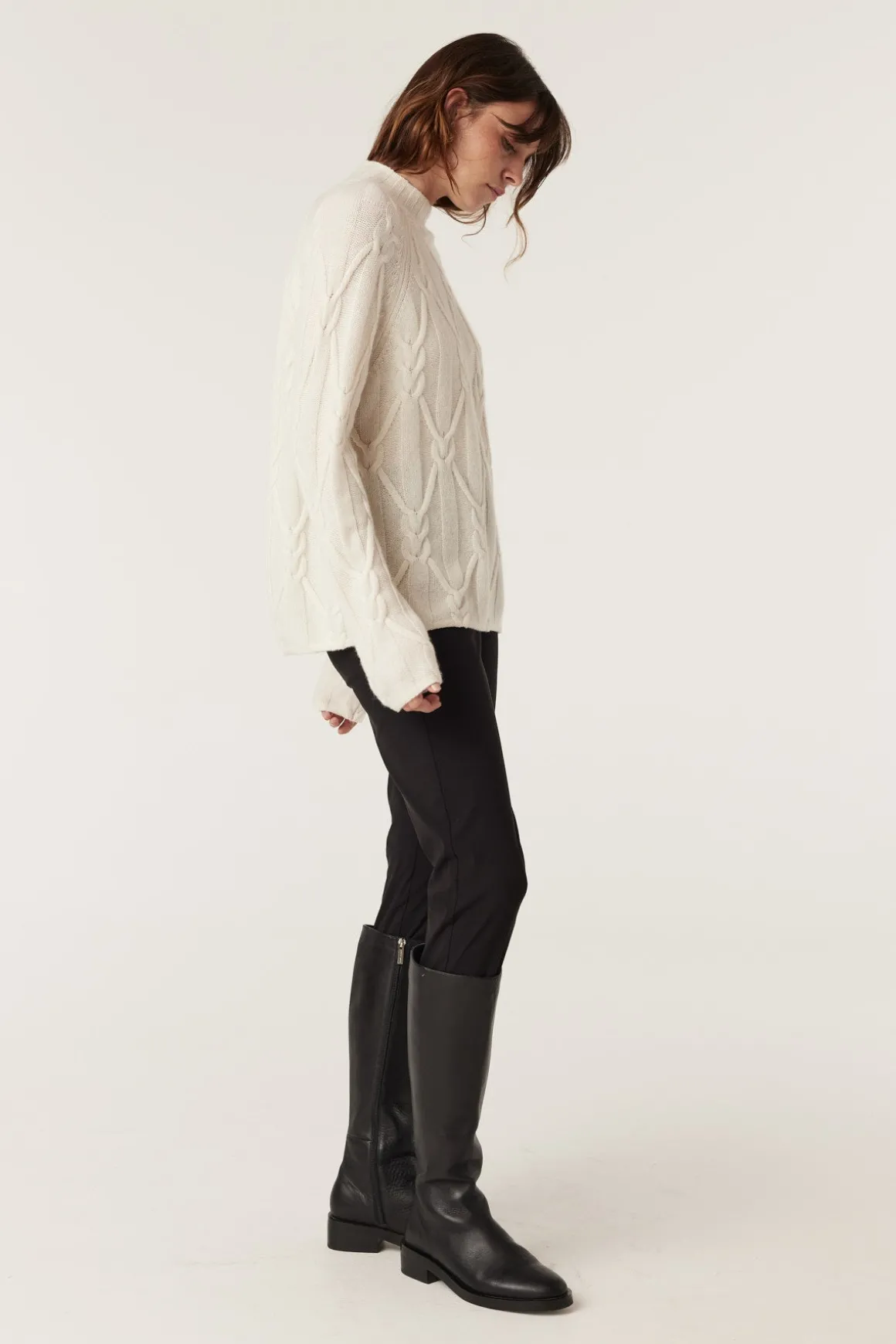 Cashwool Cable Jumper - Milk