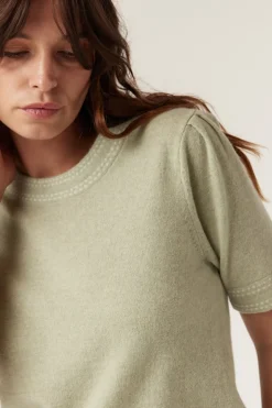 Cashwool Crew Tee - Pistachio Green