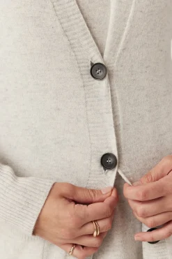 Cashwool Long Cardigan - Grey Marle