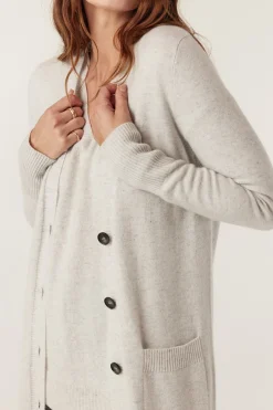 Cashwool Long Cardigan - Grey Marle