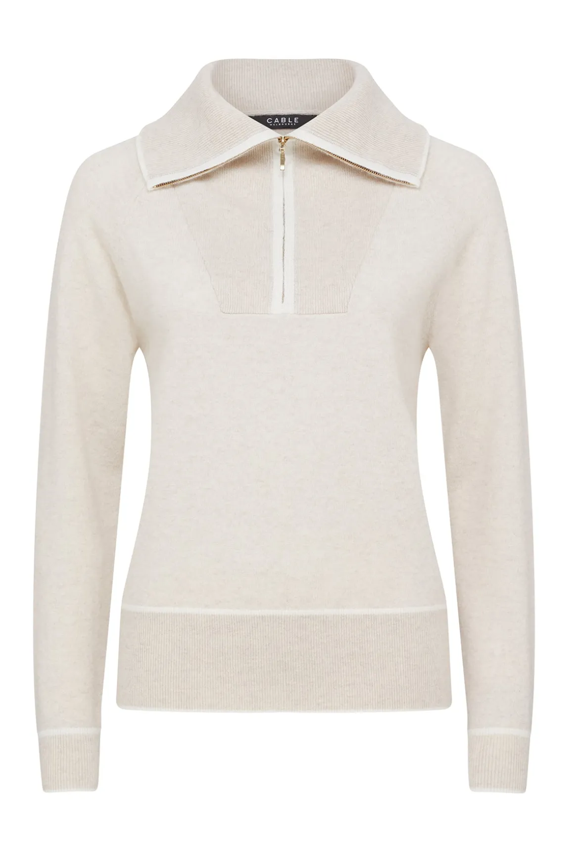 Cashwool Track Jumper - Oatmeal