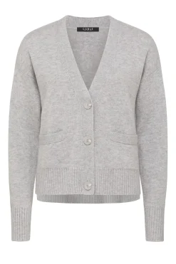 Cashwool V Cardigan - Grey Marle