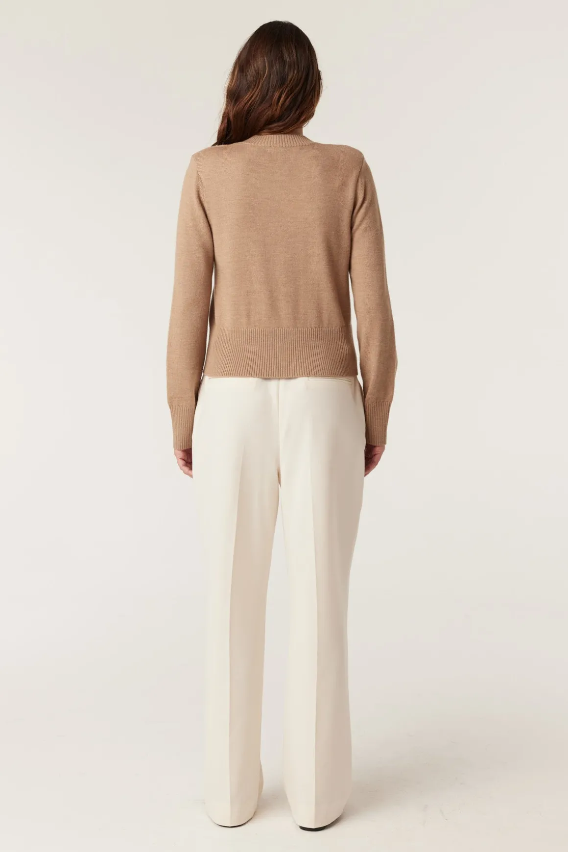 Harriet Merino Cardigan - Camel