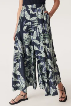 Havana Wide Leg Pant - Navy Floral