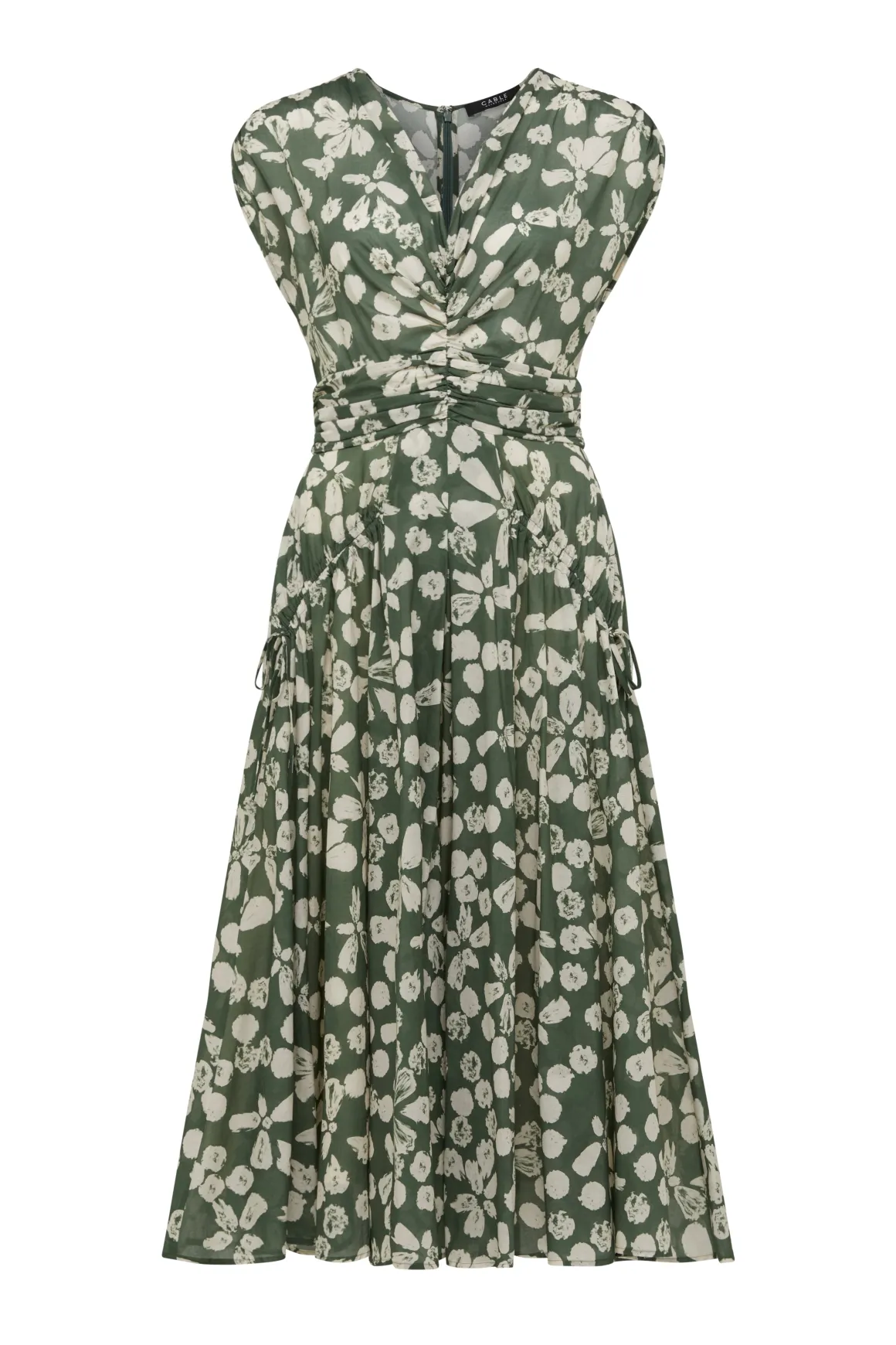 Layla Midi Dress - Khaki Floral
