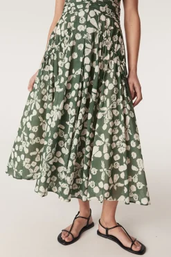 Layla Midi Dress - Khaki Floral