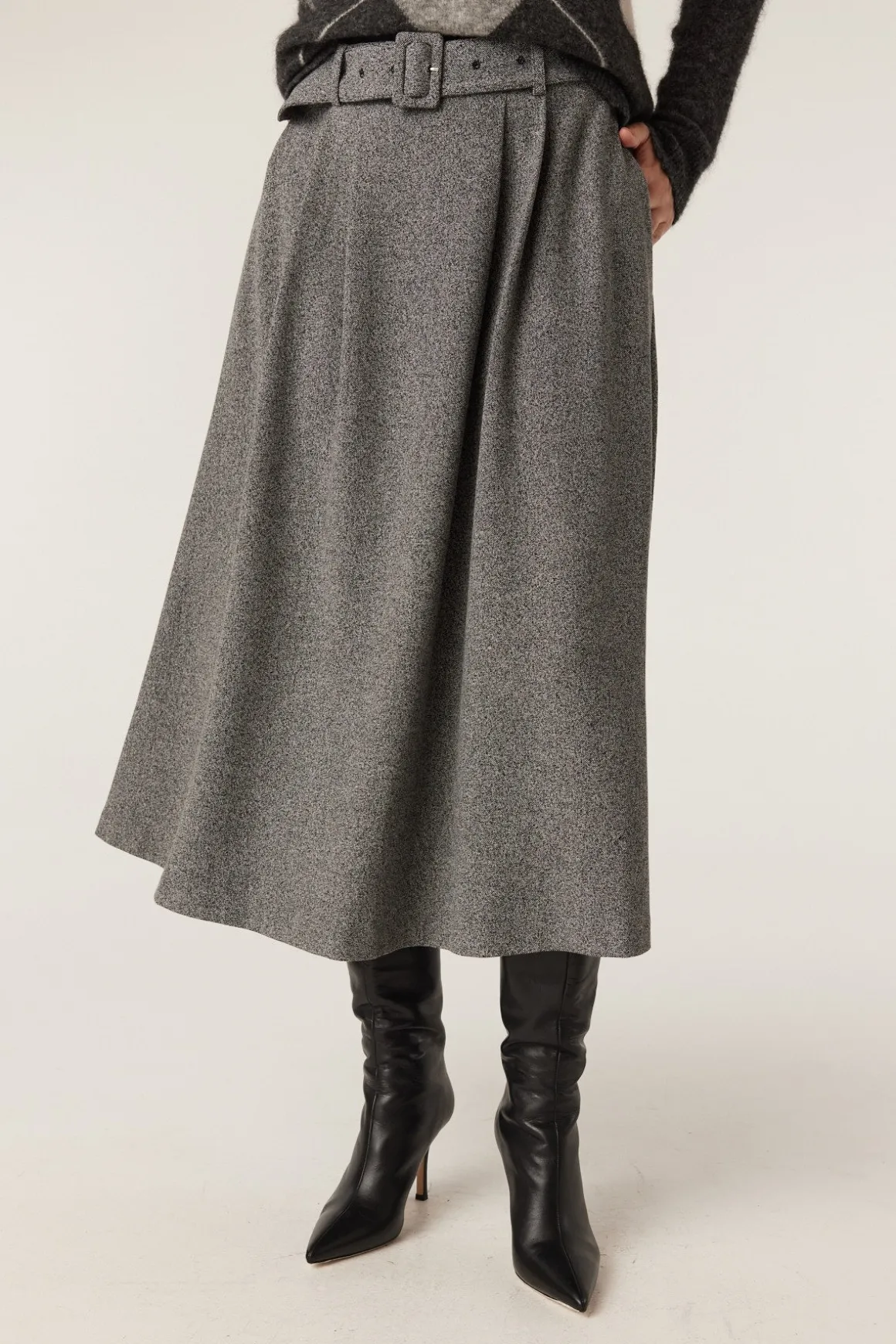 Lena Skirt - Charcoal Marle