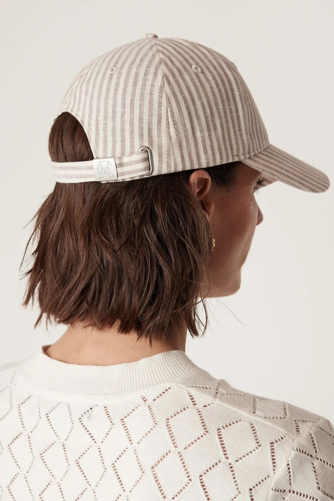 Linen Cap - Natural Stripe