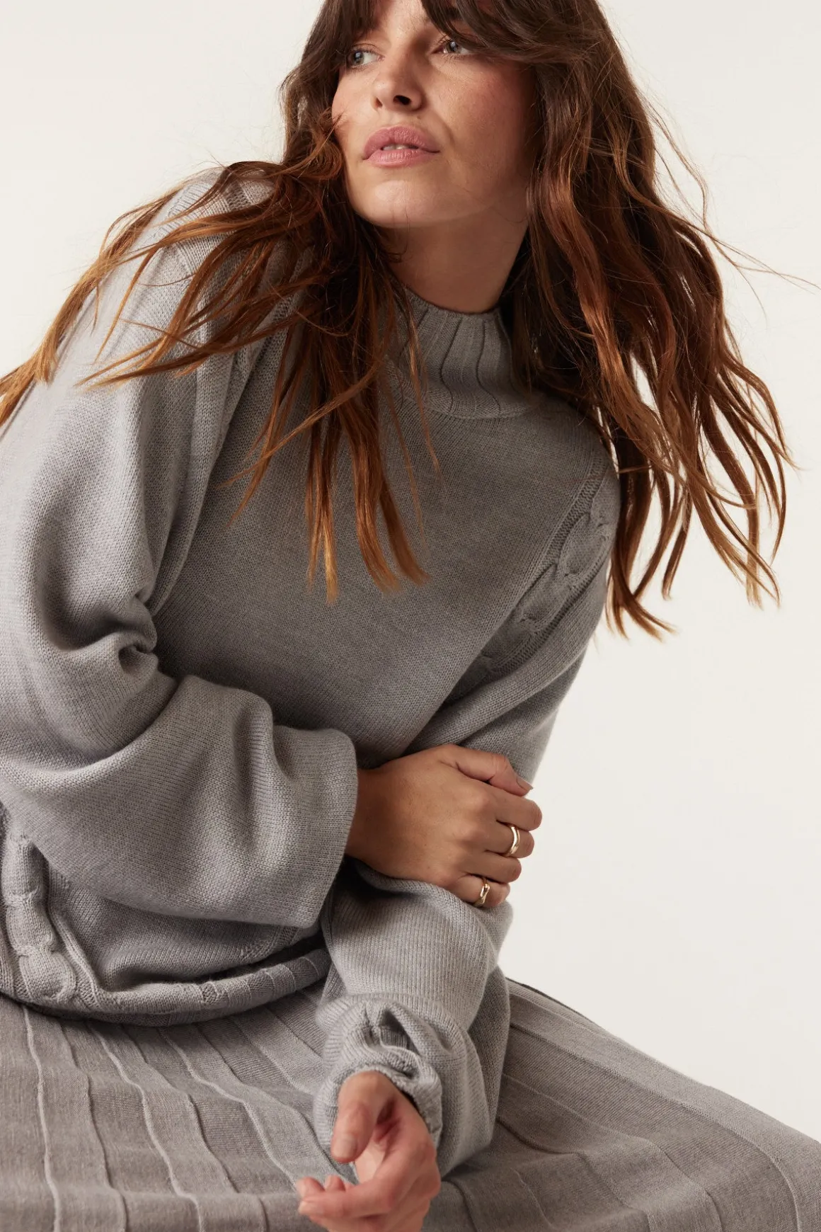 Lucern Merino Jumper - Grey Marle
