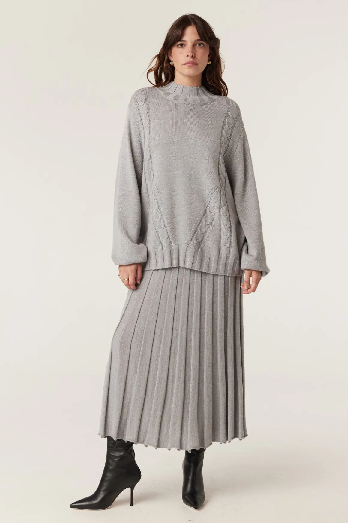 Lucern Merino Jumper - Grey Marle