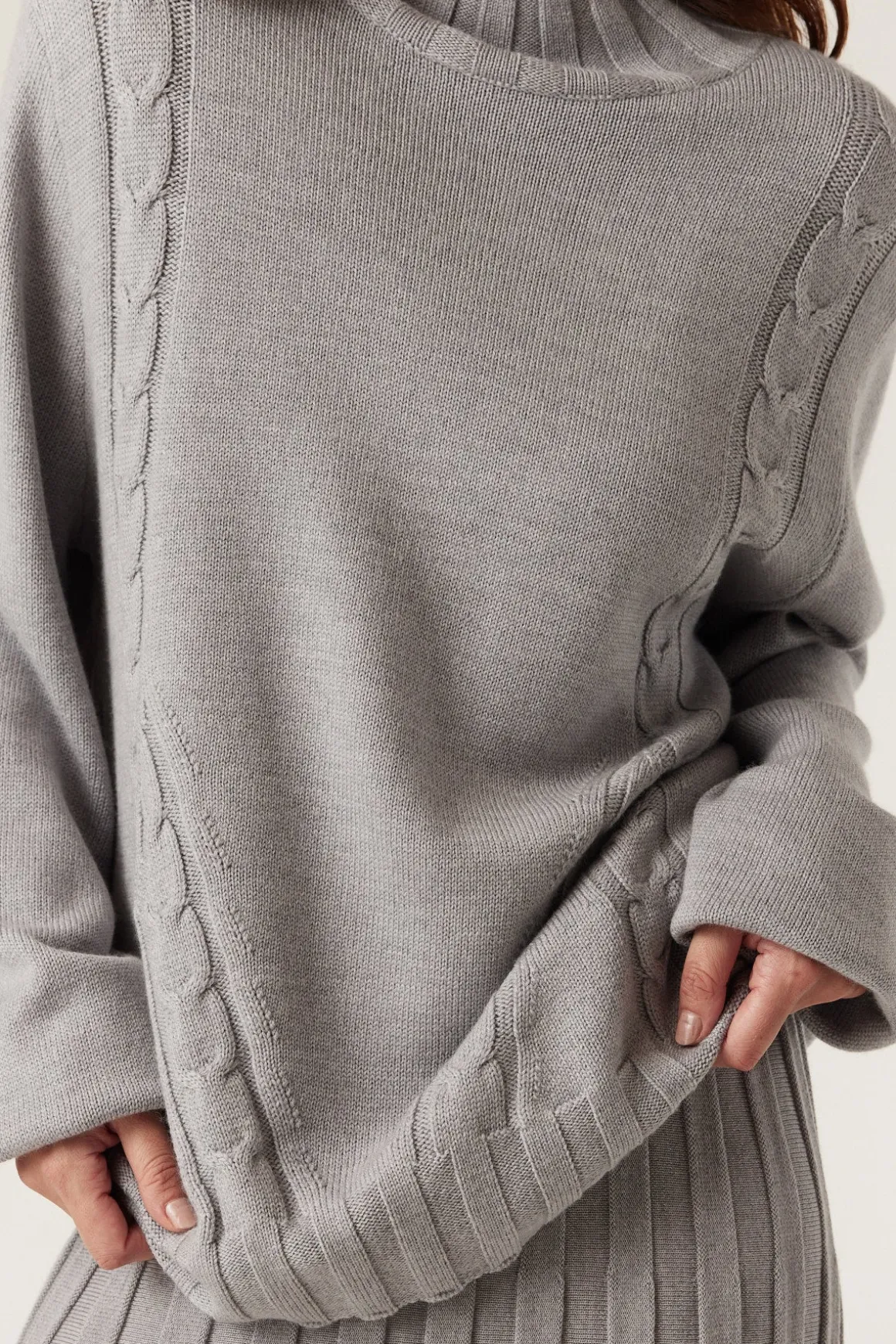 Lucern Merino Jumper - Grey Marle