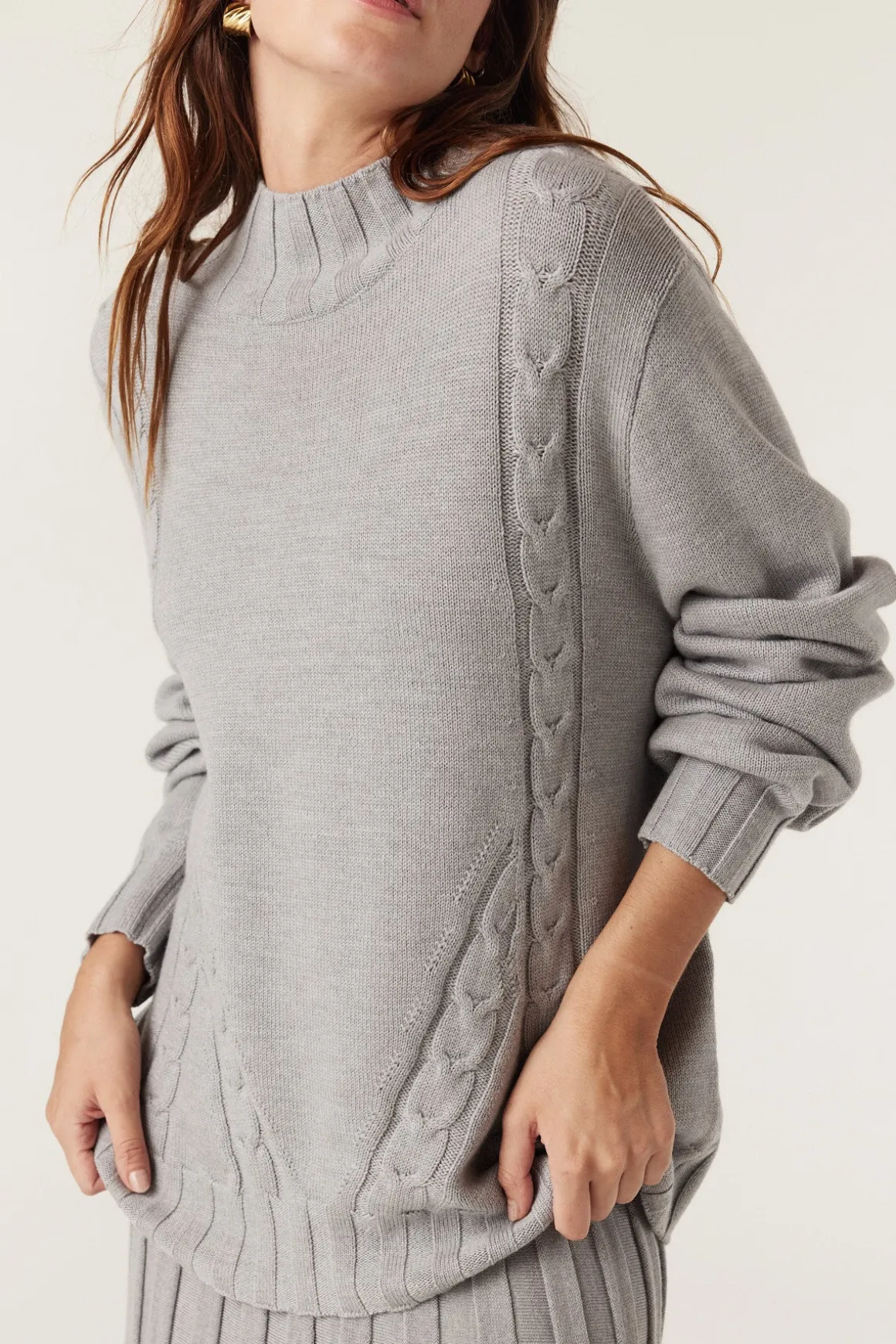 Lucern Merino Jumper - Grey Marle