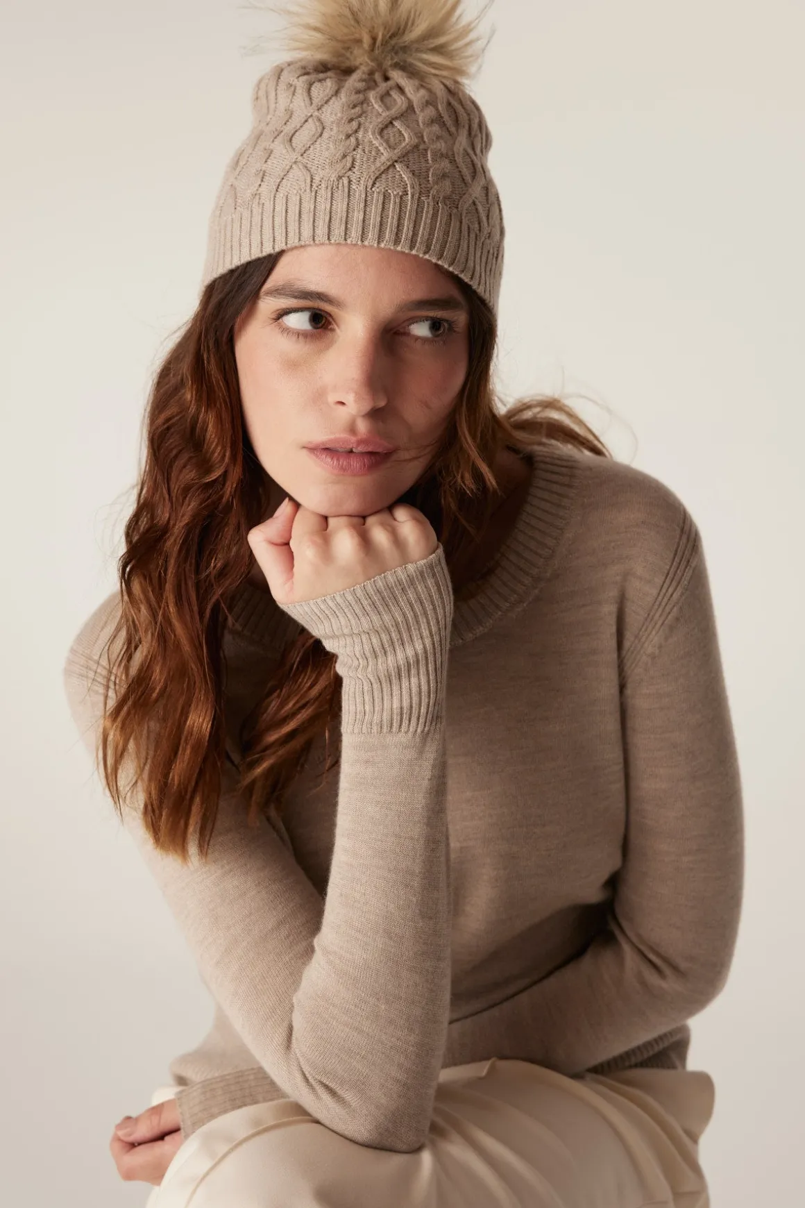 Merino Beanie - Pebble