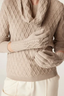 Merino Gloves - Pebble