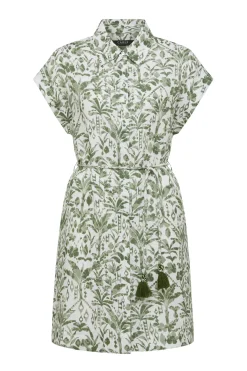 Oasis Linen Dress - Palm Print