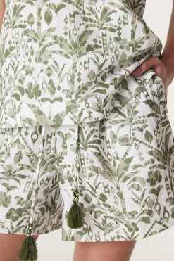Oasis Linen Short - Palm Print