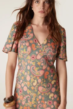 Poppy Midi Dress - Paisley