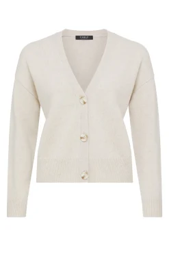 Pure Cashmere V Cardigan - Oatmeal