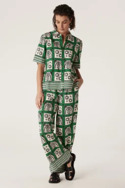 Raffles Pant - Green Print